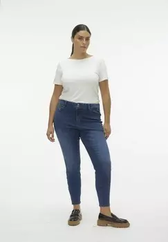 Джинсы облегающего кроя Vero Moda Curve, темно-синий деним