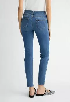 Джинсы облегающего кроя WITH RHINESTONES LIU JO, синий деним