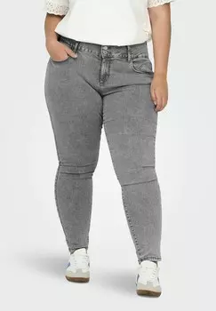 Джинсы облегающие CARANNA MITTLERE TAILLE ONLY Carmakoma, серый деним