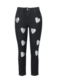 Джинсы облегающие CUT GLITTER HEARTS 5 POCKETS Angel of Style, черный