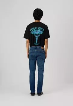 Джинсы облегающие EXCLUSIVE MEDIUM CLEAN ATHLETIC American Eagle, синий деним