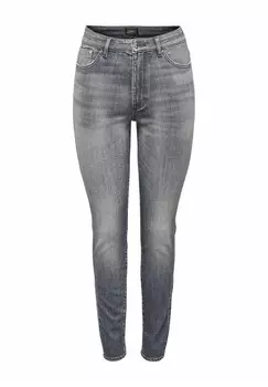 Джинсы облегающие HIGH WAIST ONLICONIC ONLY, серый деним