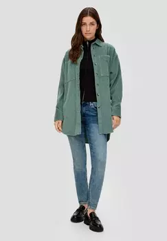 Джинсы облегающие MID RISE QS, темно-синий деним