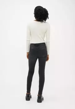 Джинсы облегающие ONLWAUW MID ZIP YOKE PUSH UP ONLY Petite, черный деним