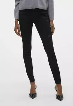 Джинсы облегающие VMFLASH MID RISE Vero Moda, черный деним