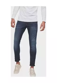 Джинсы очень узкого кроя, потертые, мужские G-STAR RAW, цвет Aged Blue