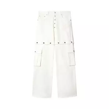 Джинсы Off-White 90s Mid Rise Straight Leg Jeans, белый
