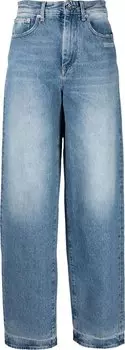 Джинсы Off-White High Rise Wide Leg Jeans 'Blue/White', синий