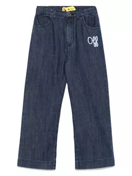 Джинсы Off-White Kids Script Type, синий