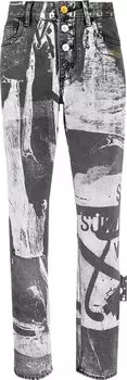 Джинсы Off-White Tomek Denim Straight Leg Jeans 'Black/White', черный