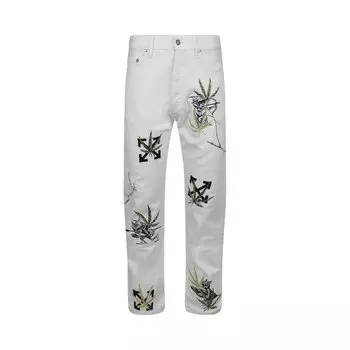 Джинсы Off-White Weed Skate Fit Jeans, белый