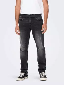 Джинсы ONLY Regular Fit Straight Denim Stretch Pants ONSWEFT, серый