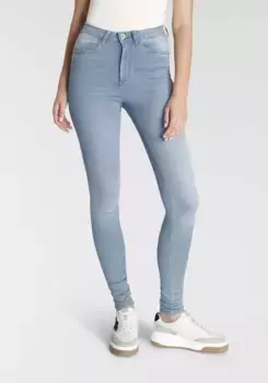 Джинсы ONLY с высокой талией "ONLROYA HW SKINNY BJ13964", дизайн с 5 карманами, голубой