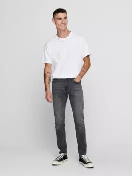 Джинсы ONLY Skinny Fit Basic Denim Hose Stoned Washed Pants ONSWARP, серый
