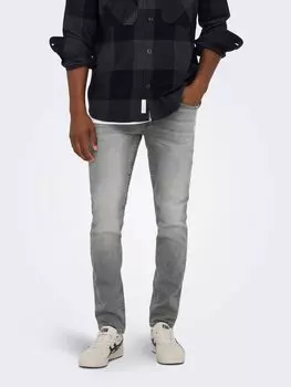 Джинсы ONLY Slim Fit Basic Hose Denim Stretch Pants ONSLOOM, серый