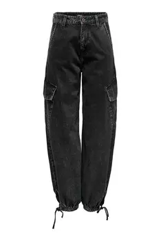 Джинсы ONLY зауженные с завязками, черный