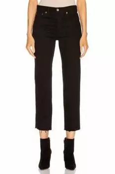 Джинсы Originals Stove Pipe High Rise Raw Hem черного цвета REDONE