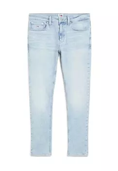 Джинсы "Остин" приталенного кроя, фирменная нашивка, мужские TOMMY Jeans, цвет 1ab Denim Light