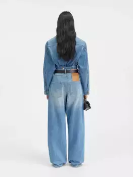 Джинсы оверсайз Ле де Ним большой Jacquemus, синий/табачный