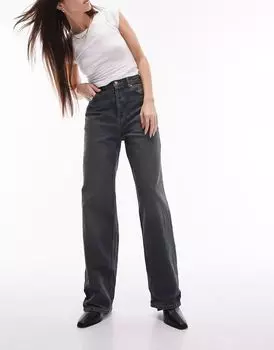 Джинсы оверсайз темного оттенка Topshop Mom