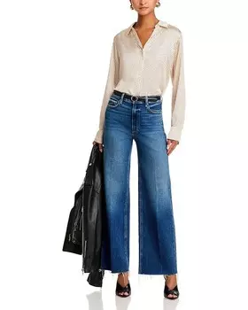 Джинсы PAIGE Anessa с высокой посадкой и широкими штанинами в цвете Арпеджио, синий