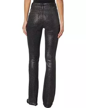 Джинсы Paige High-Rise Manhattan Boot in Black/Silver Glitter Luxe Coat, цвет Black/Silver Glitter Luxe Coat