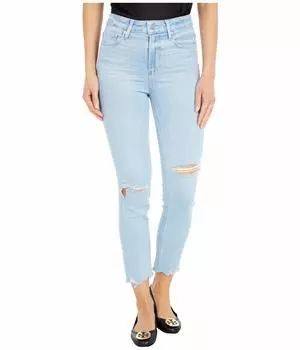 Джинсы Paige, Hoxton Slim Crop in Sunkissed Destructed w/ Worn Away Hem