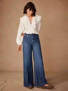 Джинсы palazzo с широкими штанинами Mint Velvet, синий