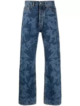 Джинсы Palm Angels Palmity All Over Laser Denim, синий