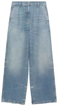 Джинсы Palm Angels Washed Logo Wide Denim Jeans 'Blue', синий