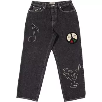 Джинсы Patta Co-branded Edition унисекс черного цвета Stussy, черный