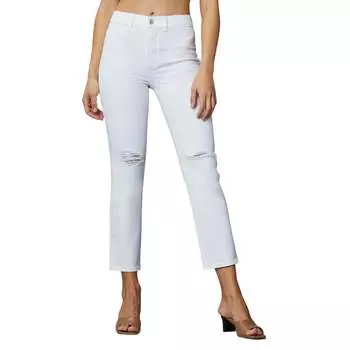 Джинсы Patti Straight High Rise Jeans белого цвета с потертостями DL1961 - Women's