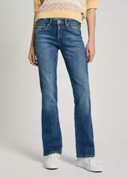 Джинсы Pepe Jeans "BOOTCUT LW", цвет Medium Indigo Destroy