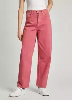 Джинсы Pepe Jeans с высокой талией "BARREL JEANS UHW", с широкими штанинами из хлопкового денима, терракотовый