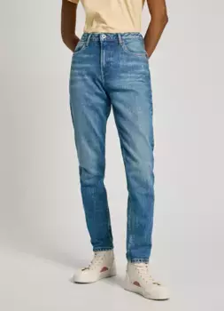 Джинсы Pepe Jeans с завышенной талией "TAPERED JEANS HW", цвет Medium Destroy
