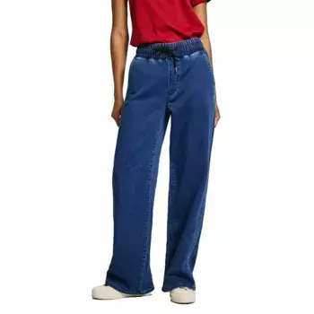 Джинсы Pepe PL204843 Loose Straight Fit high waist, синий