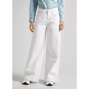 Джинсы Pepe Wide Leg Fit Coated Mid Waist, белый