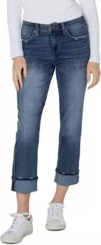 Джинсы Petite Marley Girlfriend Eco Jeans w/ Cuffed 25" Rolled/28" in Baron Liverpool Los Angeles, цвет Baron