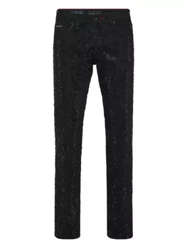 Джинсы Philipp Plein Super Straight Cut Tribal Strass, черный