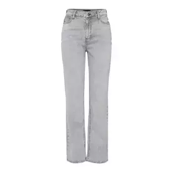 Джинсы Pieces Kelly Straight Fit high waist, серый