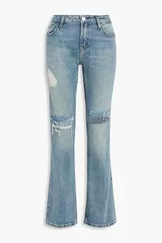 Джинсы Pixie средней посадки с эффектом потертости. FRAME, синий