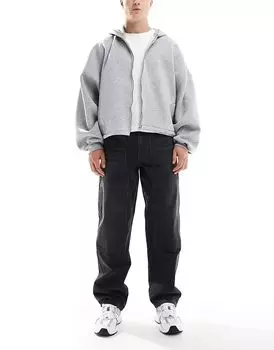 Джинсы плотника в выстиранном черном цвете ASOS DESIGN