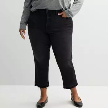 Джинсы plus size Curvy средней посадки с зауженными краями до щиколотки Sonoma Goods For Life, цвет black wash
