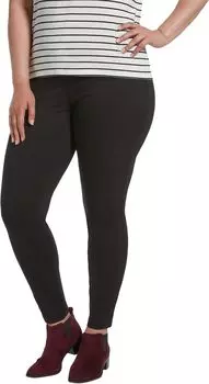 Джинсы Plus Size High-Waist Ultra Soft Denim Leggings HUE, черный