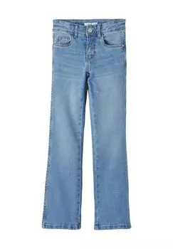 Джинсы «Полли» пятикарманные, буткат, детские name it, цвет Medium Blue Denim