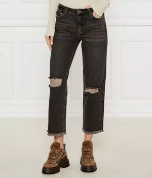 Джинсы потертые Flare fit Michael Kors, черный