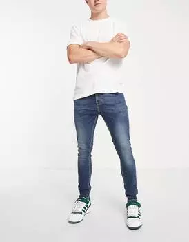 Джинсы Power Stretch ASOS DESIGN, темно-синий