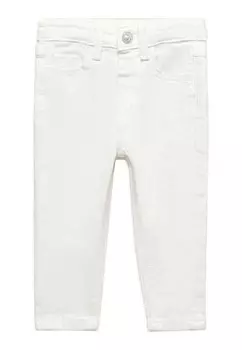 Джинсы приталенного кроя ELENA Mango Kids, цвет off white