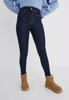 Джинсы приталенного кроя Mit Sehr Hohem Bund Stradivarius, цвет blue denim