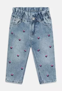 Джинсы приталенного кроя Mom Toddler Girl GAP, цвет blue denim